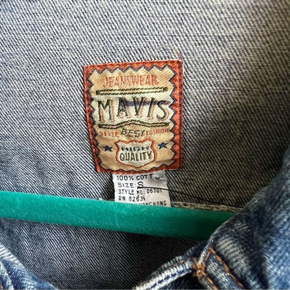 Mavis patchwork jacket embellished studded denim … - image 3